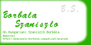 borbala szaniszlo business card